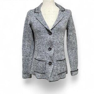 Cocogio Gray Sweater Button up Knit‎ Blazer Small | Minimalist Academia